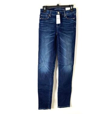 American Eagle Outfitters NWT Low Rise Skinny Jeans Dark Wash Stretch Denim